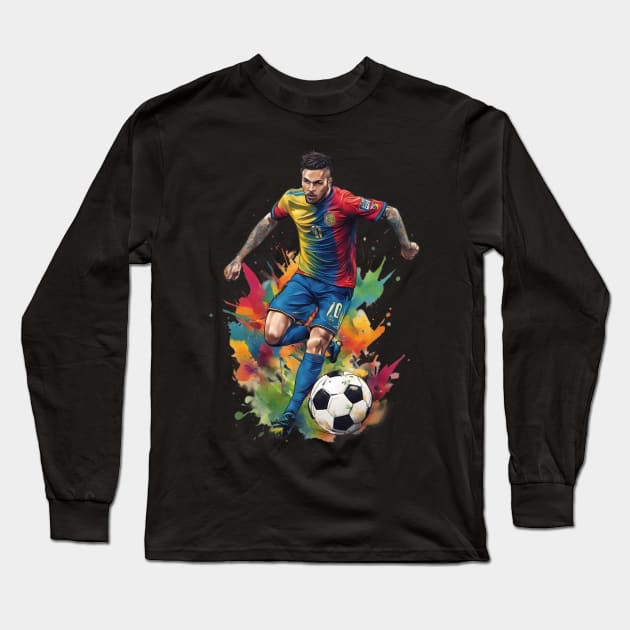 Soccer Footballer Long Sleeve T-Shirt by animegirlnft